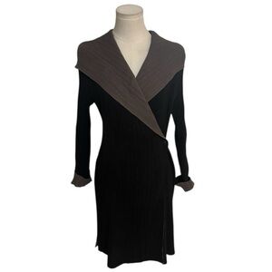 Alquema Longline Crinkle Black Draped Cardigan Jacket Stretch Lagenlook OS S M L